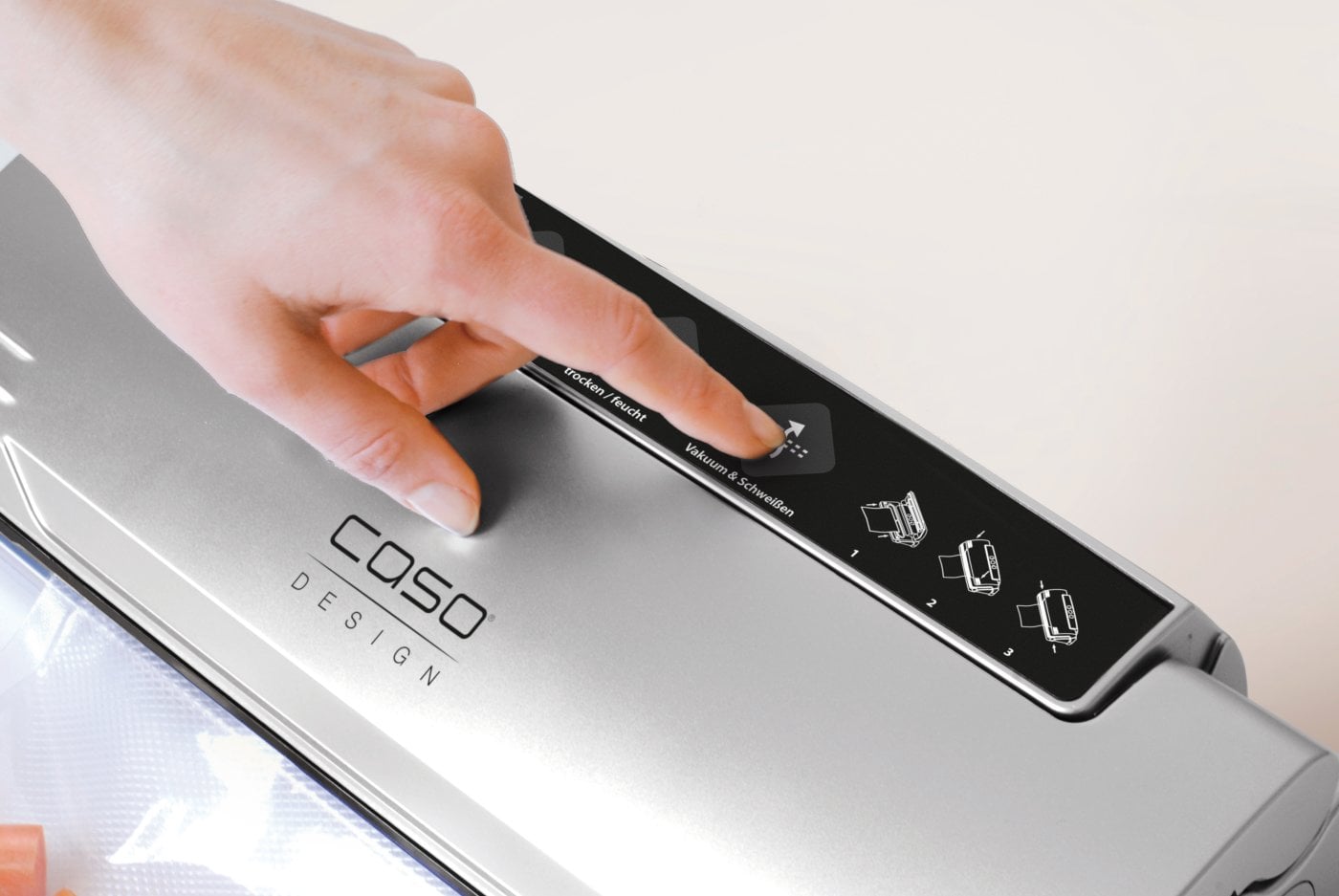 Caso Vakuum VC15 Inox 9 L/min, 1 svejsetråd, -0,7 bar, stopknap Caso Vakuum VC15 Inox 9 L/min, 1 svejsetråd, -0,7 bar, stopknap