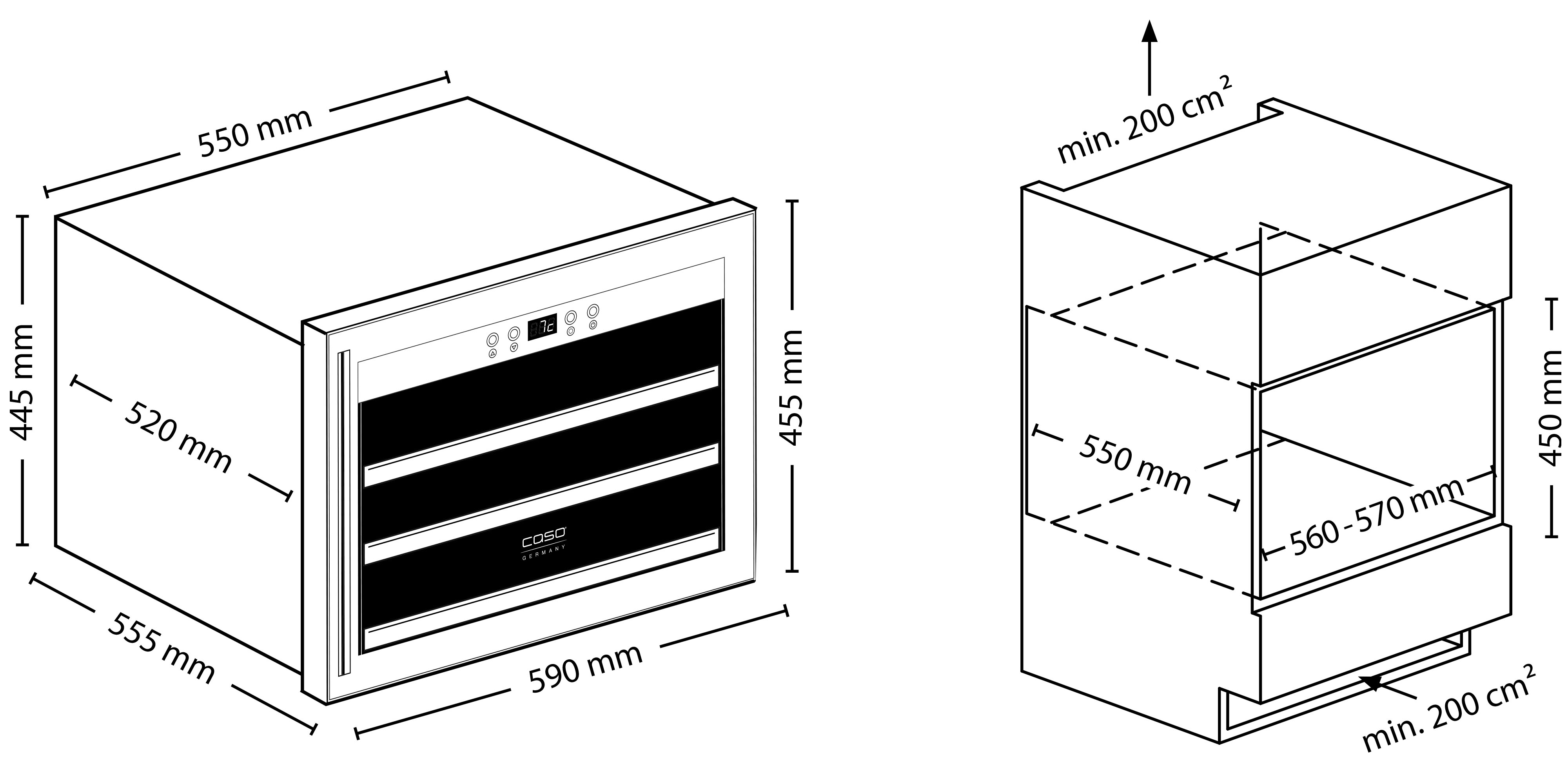 Caso WineSafe 18 Fl. Indbyg 628
