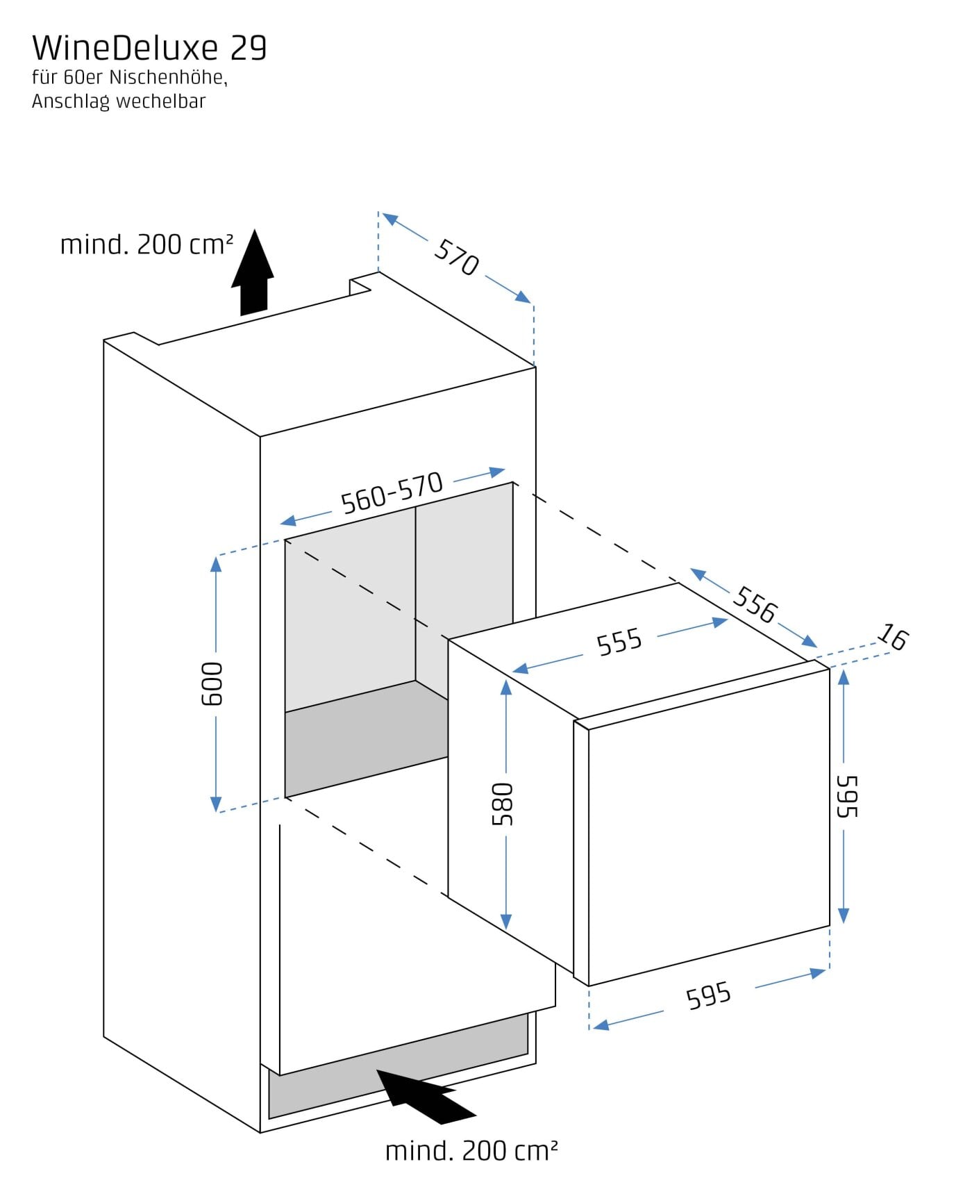 Caso WineDeluxe E 29, indbyg 7711