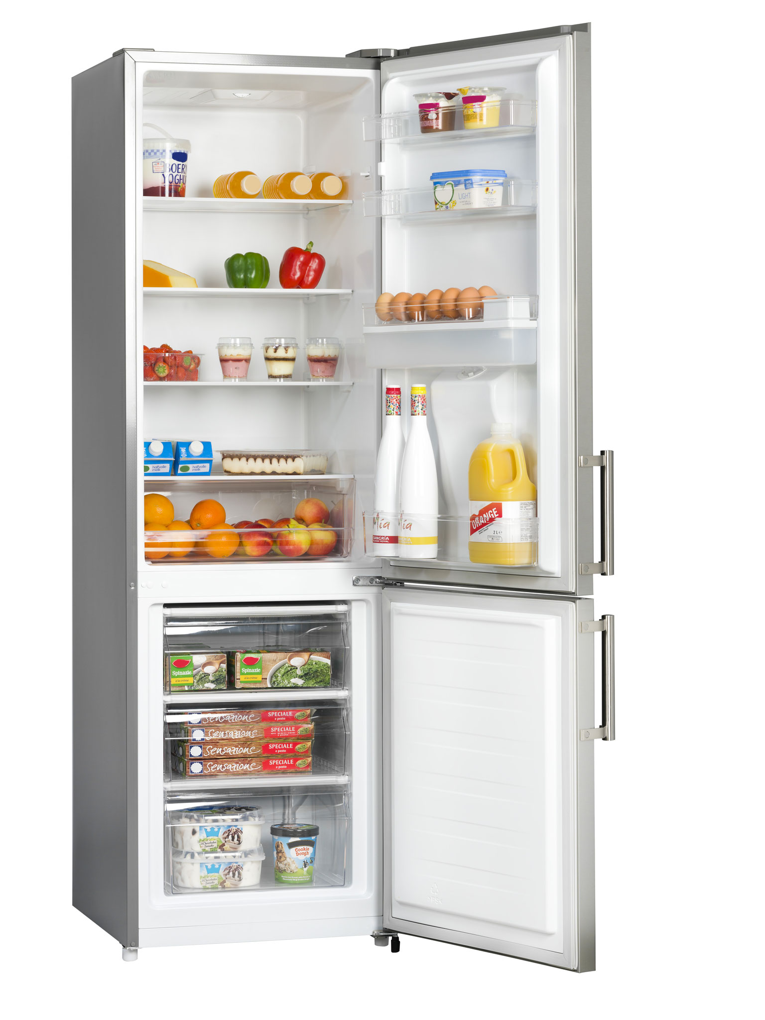 Everglades Køle/Frys sølv m/vanddispenser 198+71 L Everglades Køle/Frys sølv m/vanddispenser 198+71 L