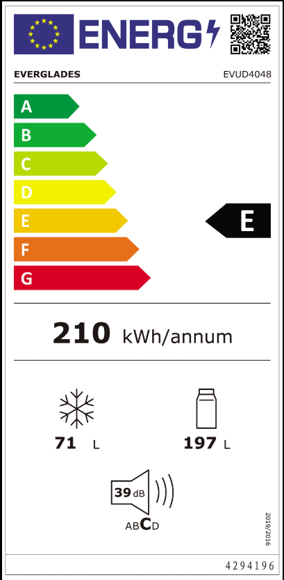 Grand Gourmet RF180B Køleskab med fryser 269 liter