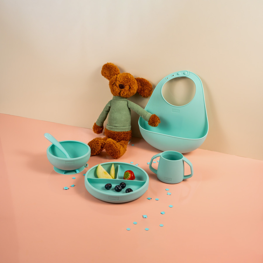 Little Lurch Kop m/håndtag i silikone, mintgrøn Little Lurch Kop m/håndtag i silikone, mintgrøn